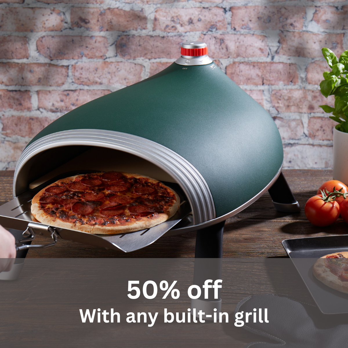 Half price Diavolo pizza oven with any Beefeater or Napoleon built-in grill