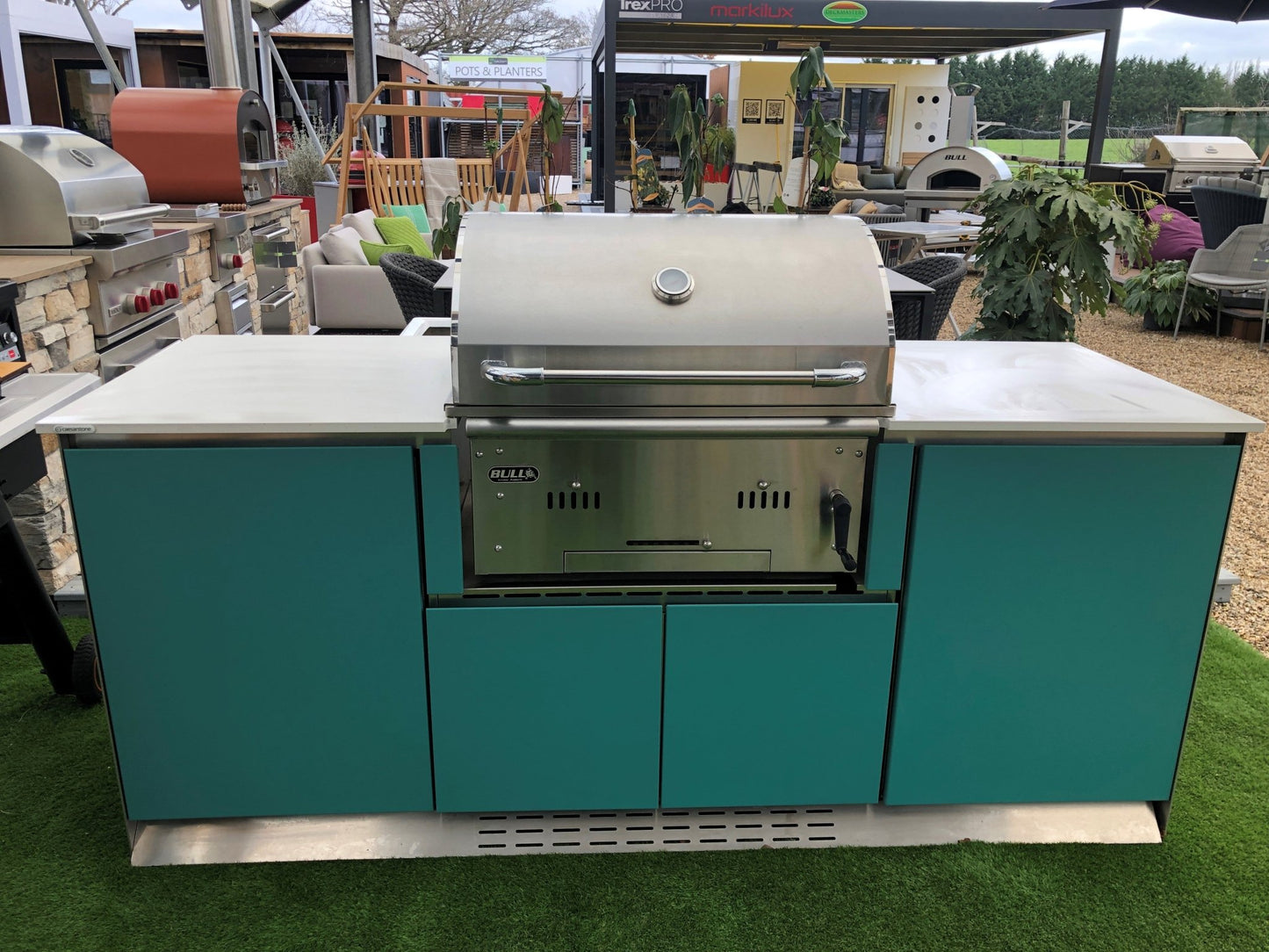 Ex-Display OF kitchen with Bull Bison Charcoal Grill (including delivery & local installation) - Kitchen In The Garden