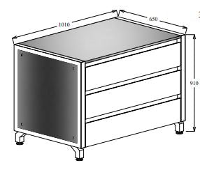 Oliveti Three Drawer Unit 700 or 1010 - Kitchen In The Garden