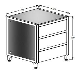 Oliveti Three Drawer Unit 700 or 1010 - Kitchen In The Garden