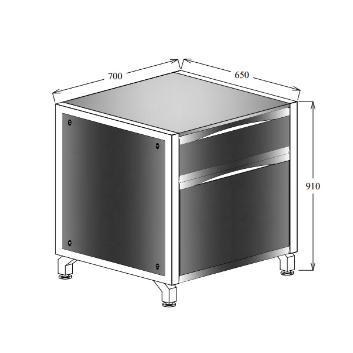 Oliveti Two Drawer Unit 700 or 1010 - Kitchen In The Garden