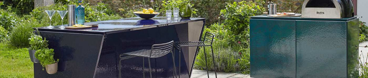 Vlaze modular outdoor kitchens at Kitchen in the Garden, Surrey