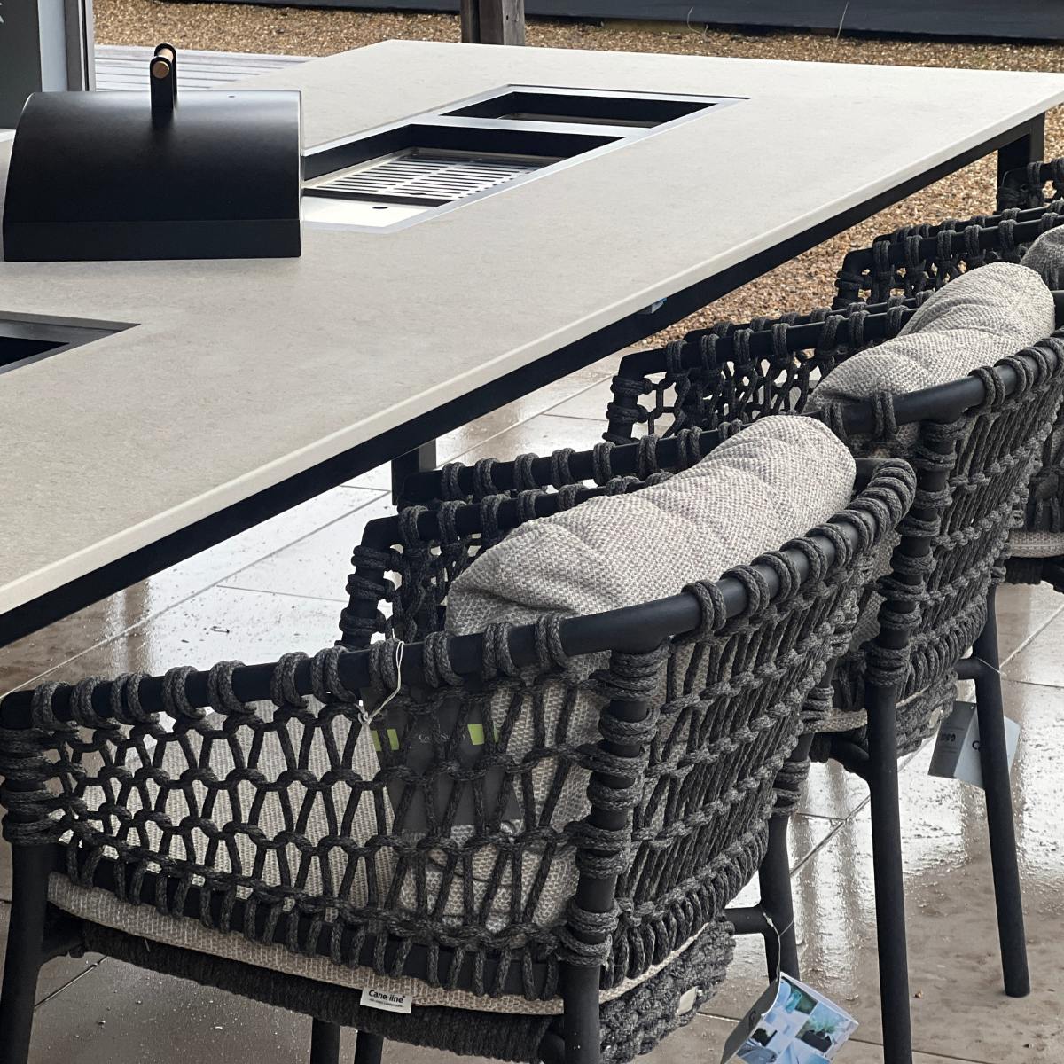 Vuestro integrated grill table at Kitchen in the Garden, Surrey