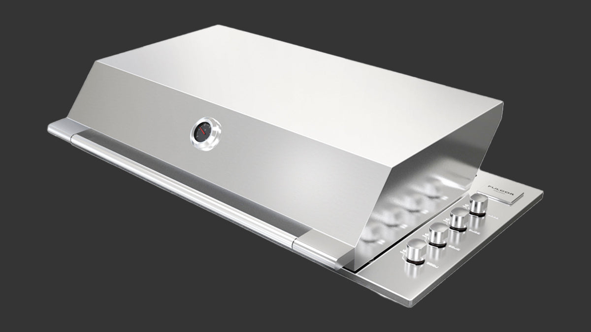 Fulgor FOBQ HL 1000 X stainless steel grill with high lid