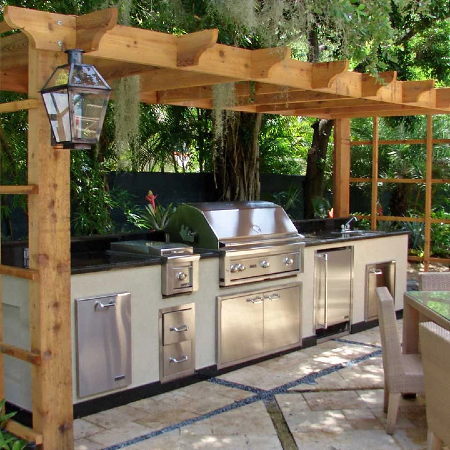 Linear Outdoor Kitchen design