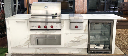 Konig display kitchen units - Estatuario Silk
