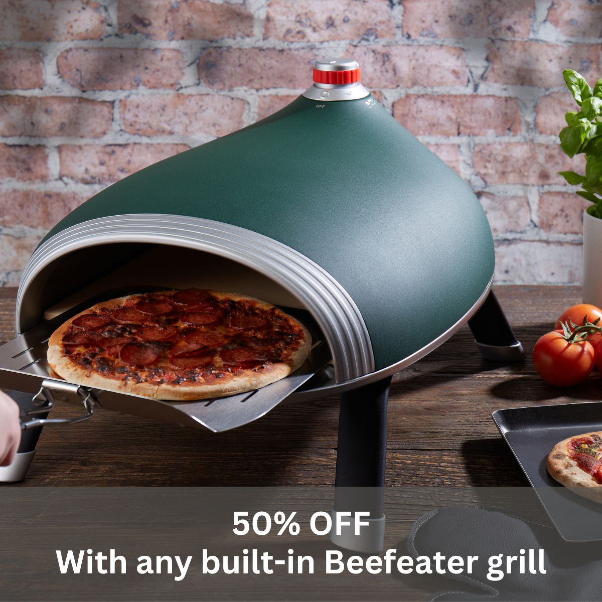 50% off diavolo pizza oven with any Beefeater Grills