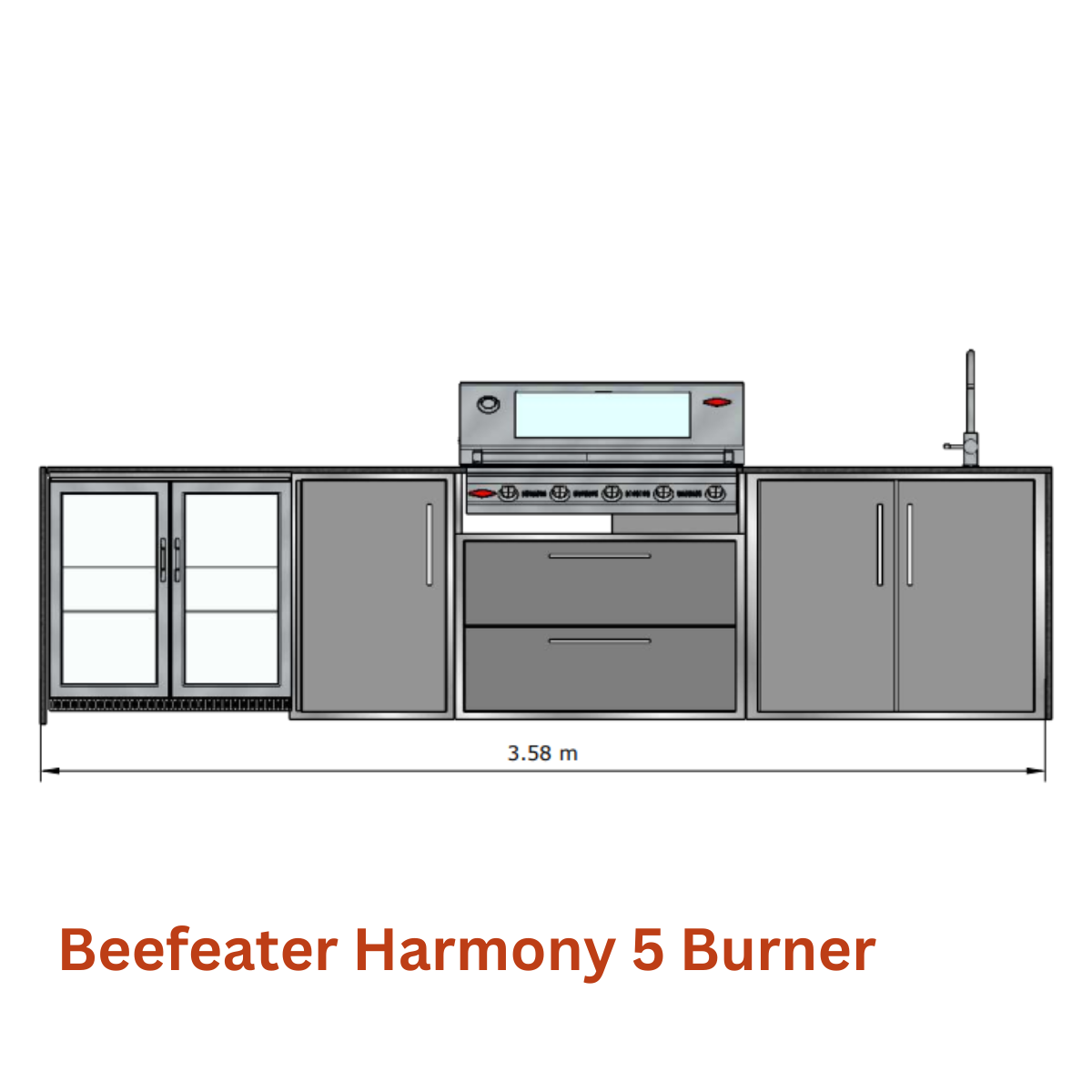 Beefeater Harmony 5 Burner Outdoor Kitchen Module - talk to Kitchen in the Garden about how this can fit into your outdoor kitchen design