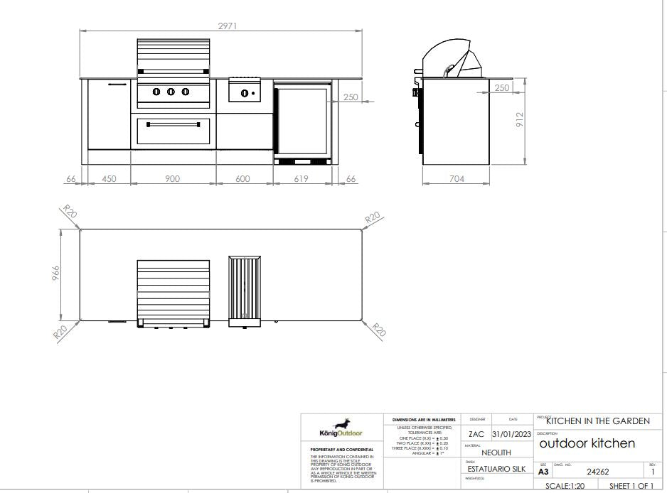 Konig display kitchen units - Estatuario Silk