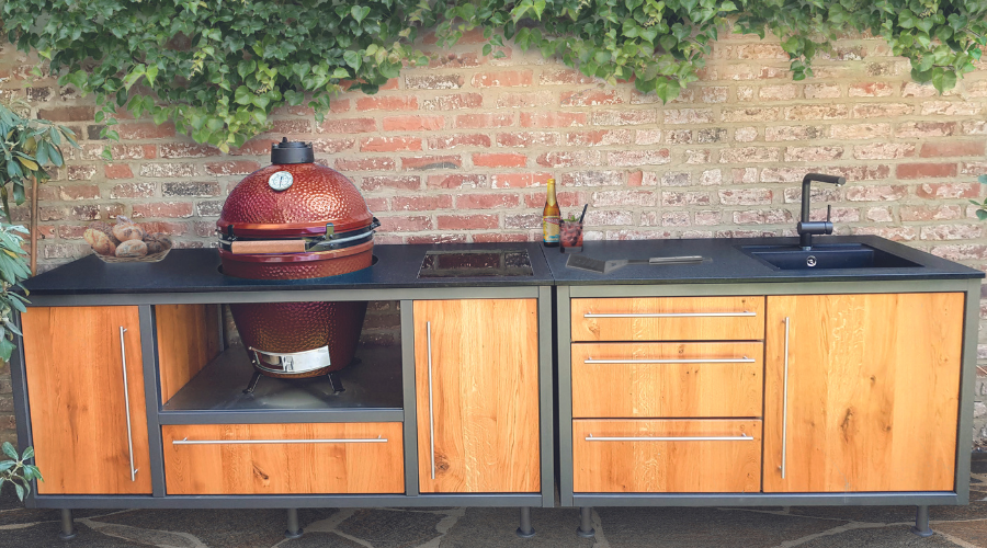 Long Linear Outdoor Kitchen