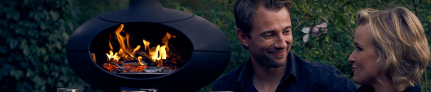 Morso outdoor fireplaces and grills available from Kitchen in the Garden, Surrey