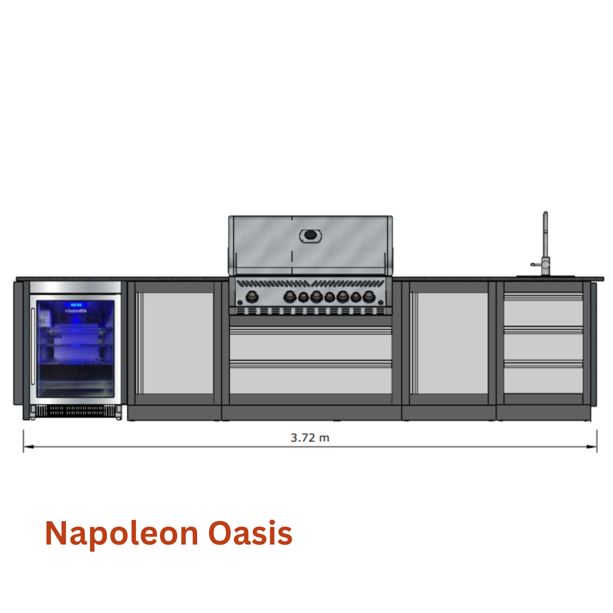 Napoloen Oasis Outdoor Kitchen modules - available from Kitchen in the Garden