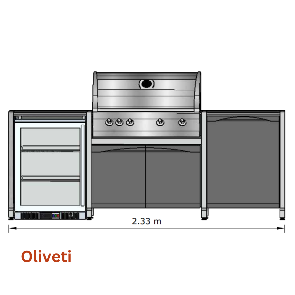 Oliveti Outdoor Kitchen - linear design