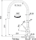 Franke Eos Neo Pull-Down Spray Tap - Anthracite