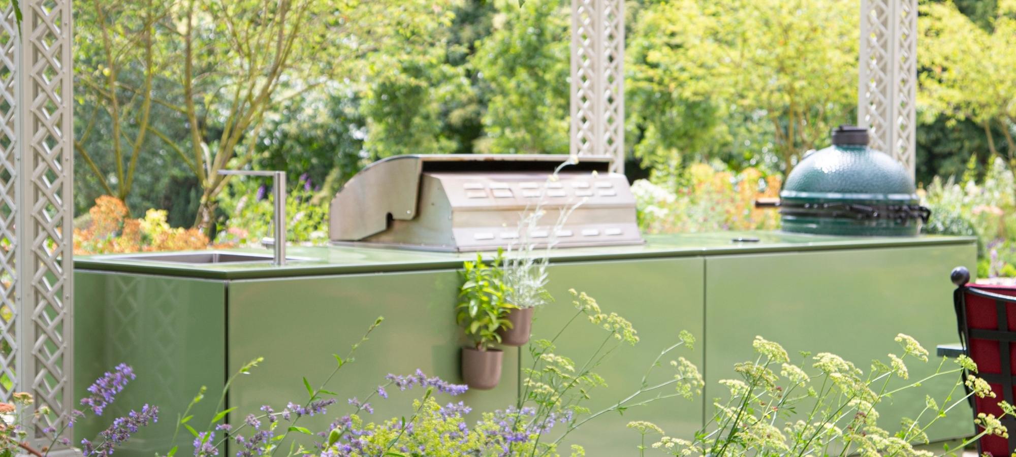 Vlaze outdoor kitchen designed and supplied by Kitchen in the Garden, Surrey