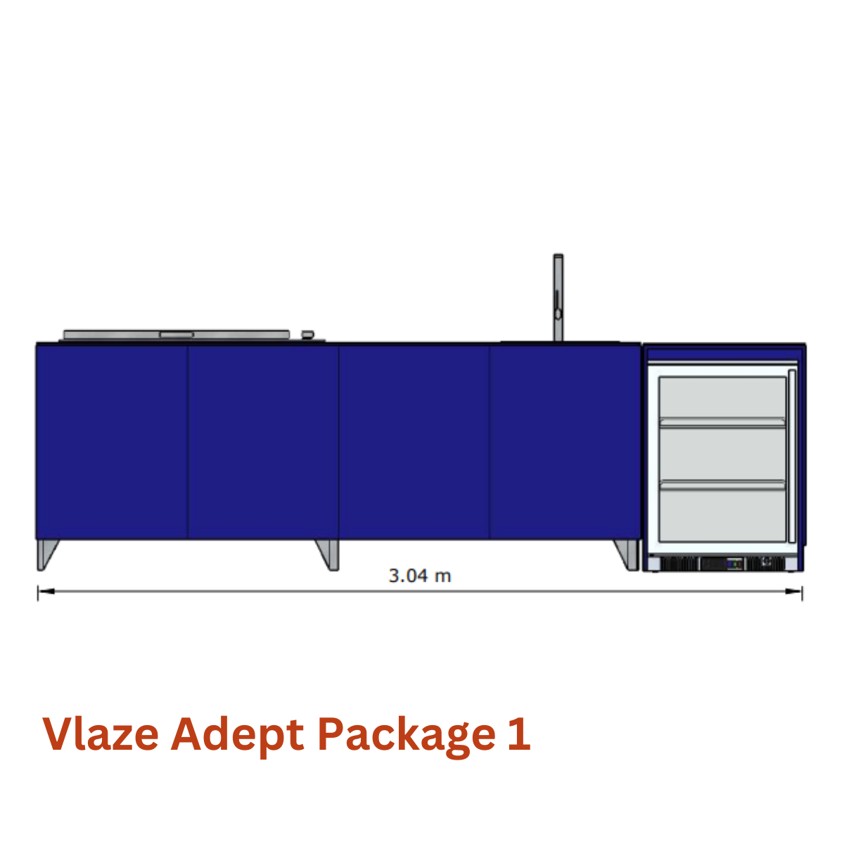 Vlaze Adept Package 1 - linear outdoor kitchen
