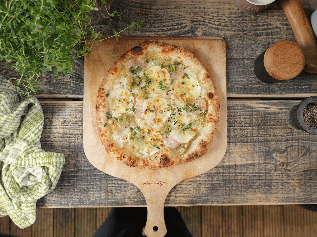 Autumn Harvest Pizza with Pork Belly and Apple - Kitchen In The Garden