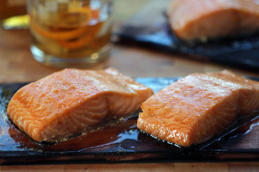 Bourbon Maple Glazed Plank Salmon - Kitchen In The Garden