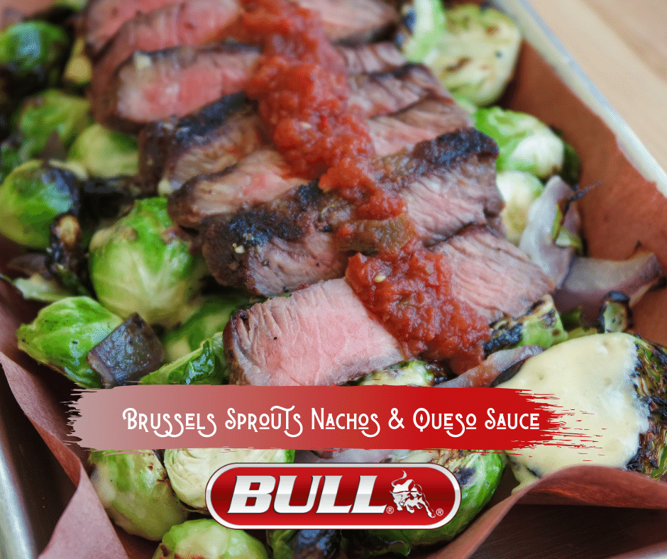 Brussels Sprouts Nachos with Queso Sauce - Kitchen In The Garden