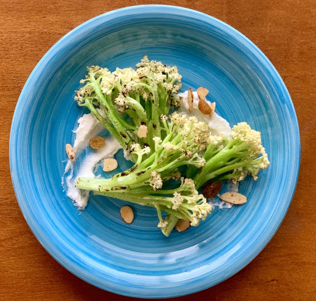 Grilled Baby Cauliflower & Hummus - Kitchen In The Garden