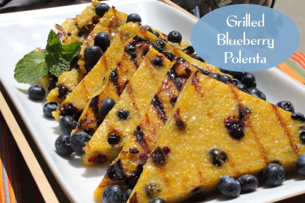 Grilled Blueberry Polenta with Warm Honey Butter Glaze - Kitchen In The Garden