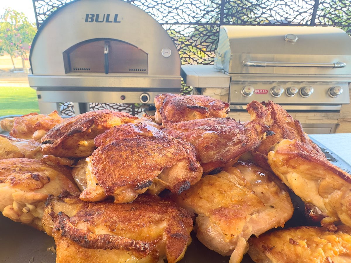 Grilled Bone - In Crispy Chicken Thighs - Kitchen In The Garden
