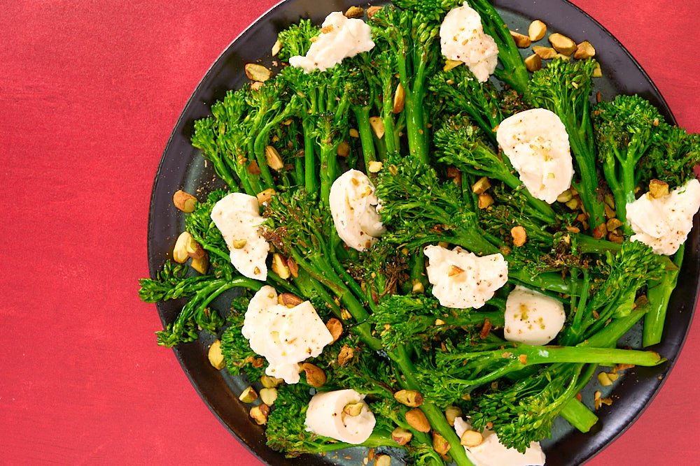 Grilled Broccolini & Burrata - Kitchen In The Garden