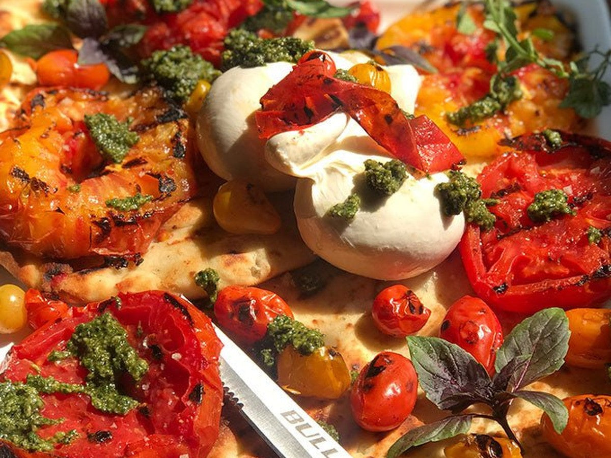 Grilled Caprese with Burrata - Kitchen In The Garden