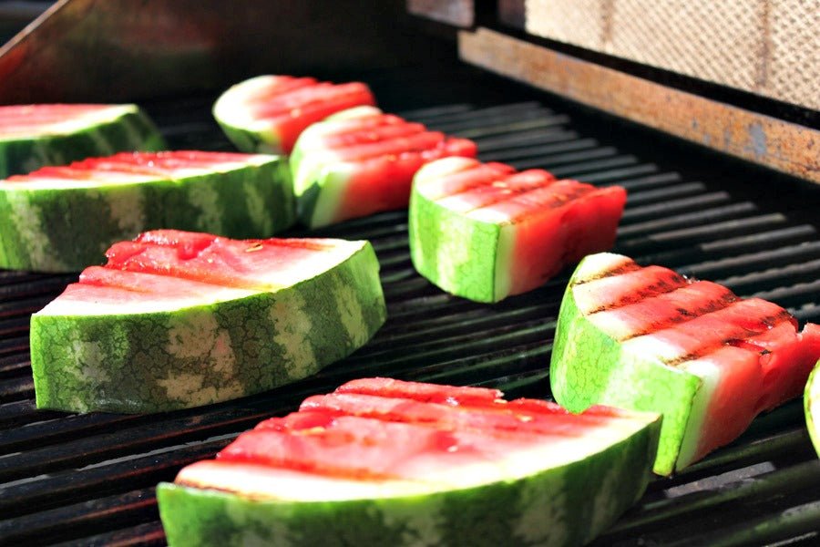 Grilled Watermelon Slices with Lemon Agave Syrup - Kitchen In The Garden