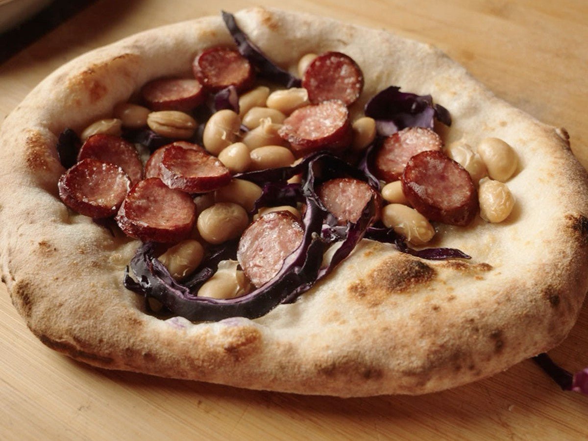 Polish Salami and Red Cabbage Pizza - Kitchen In The Garden