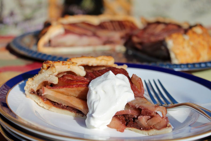 Red Wine Poached Pear Galette - Kitchen In The Garden