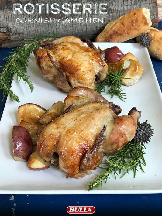 Rotisserie Poussin with Roasted Potatoes - Kitchen In The Garden