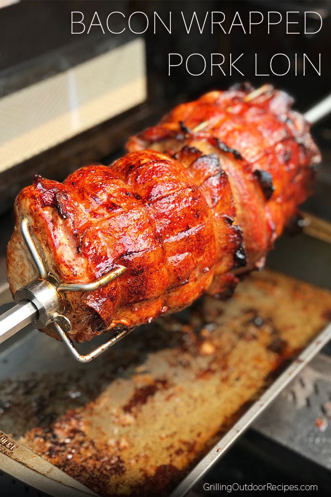 Rotisserie Stuffed Bacon - Wrapped Pork Loin with Chutney - Kitchen In The Garden