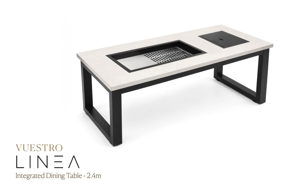 Vuestro Linea - Rectangular Integrated Dining Table (2.4m) - Kitchen In The Garden