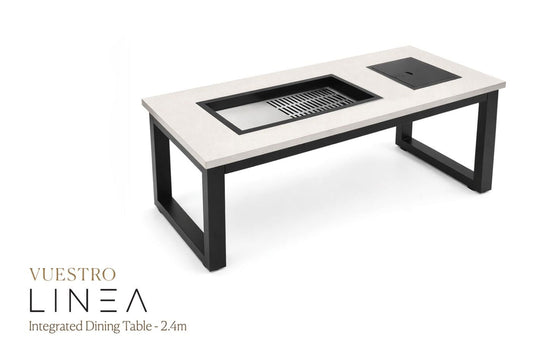 Vuestro Linea - Rectangular Integrated Dining Table (2.4m) - Kitchen In The Garden