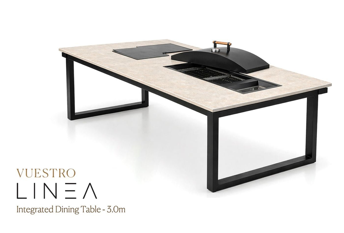 Vuestro Linea - Rectangular Integrated Dining Table (3.0m) - Kitchen In The Garden