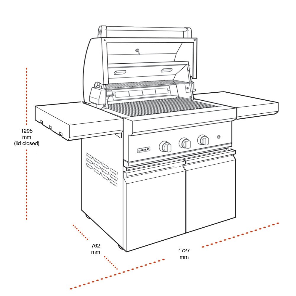 Wolf Gas Grill 107cm with Cart - Kitchen In The Garden