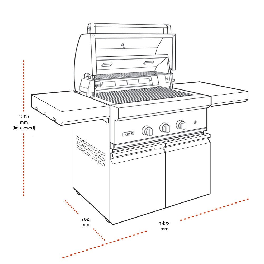 Wolf Gas Grill 76cm with Cart - Kitchen In The Garden