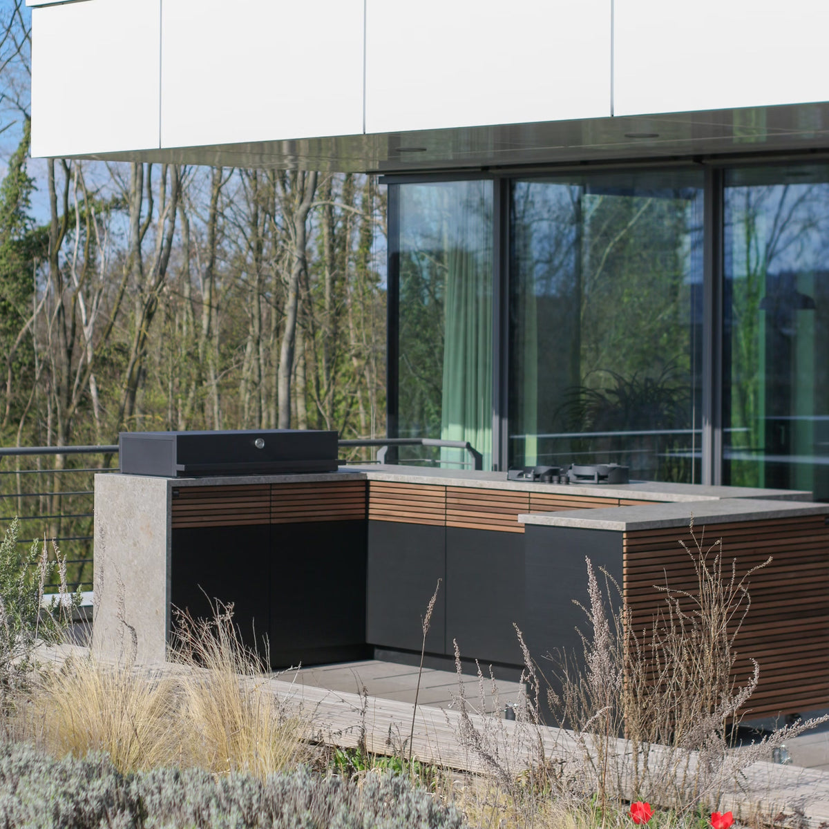 Cubic C2 Shared Table outdoor kitchen on a terrace