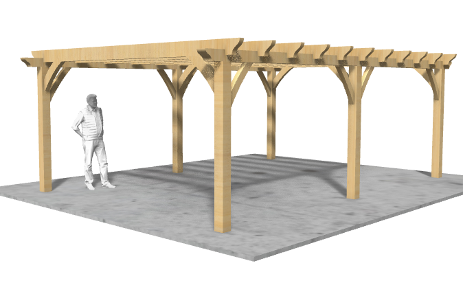 Bespoke Solid Oak Pergola - 6m x 4m