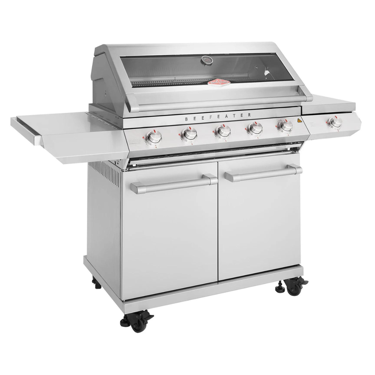 Beefeater 7000 Series Classic 5 Burner BBQ & Side Burner Trolley. Buy direct from Kitchen in the Garden - suppliers of Beefeater BBQs and Grills