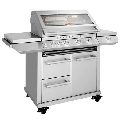 Buy the Beefeater 7000 Series Premium 4 Burner BBQ & Side Burner Trolley direct from Kitchen in the Surrey
