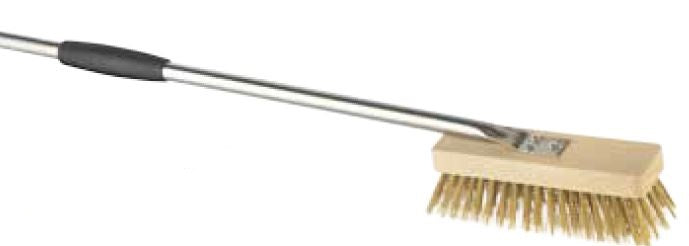 Gi. Metal 20cm Rotating Brass Bristle Brush with 120cm Stainless Steel Handle