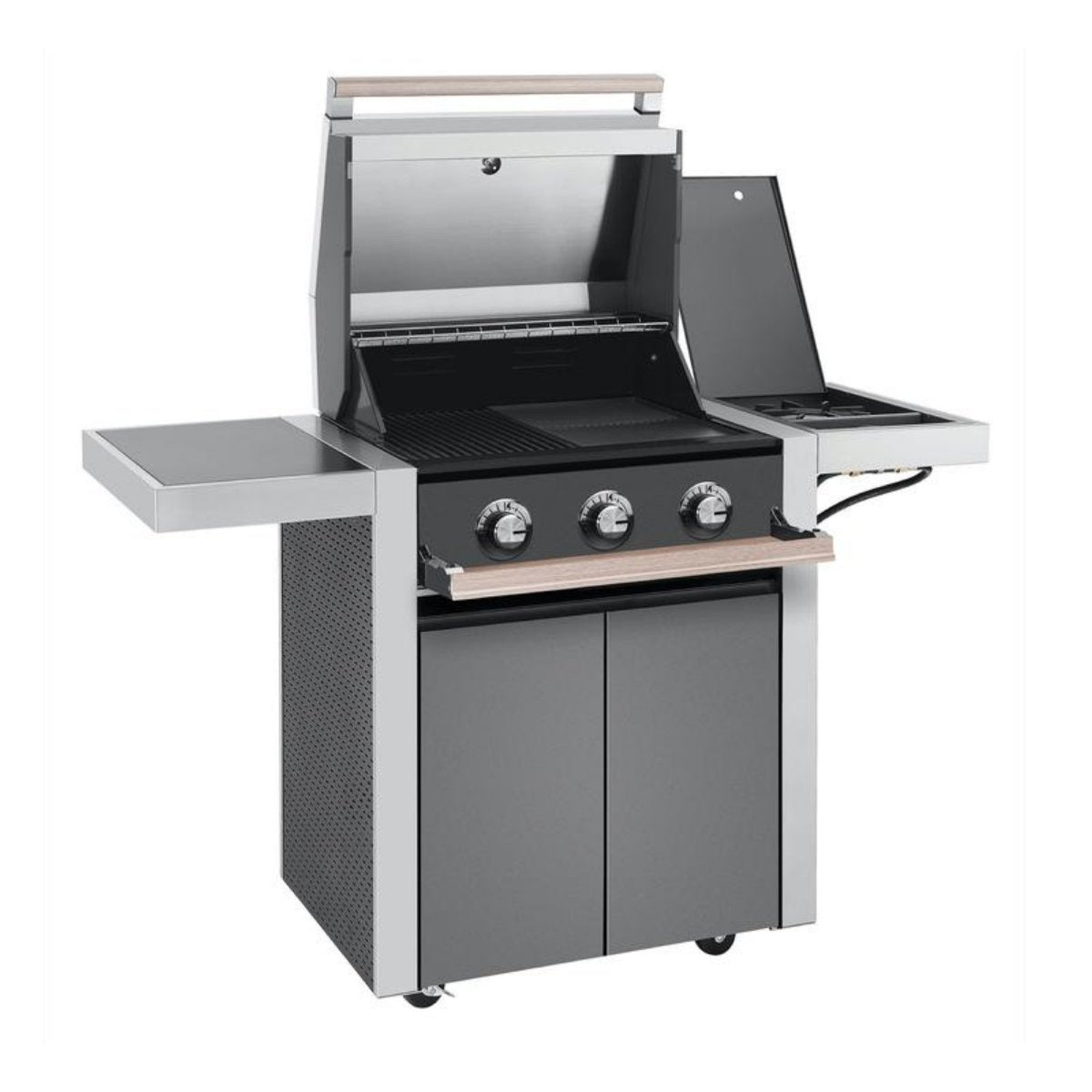 Beefeater 1500 3 Burner Grill and Side Burner with Cart - Kitchen In The Garden