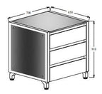 Oliveti Three Drawer Unit 700 or 1010 - Kitchen In The Garden